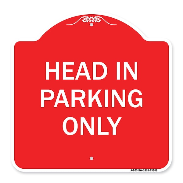 Signmission Designer Series Sign-Head in Parking Only, Red & White Aluminum Sign, 18" x 18", RW-1818-23908 A-DES-RW-1818-23908 - main